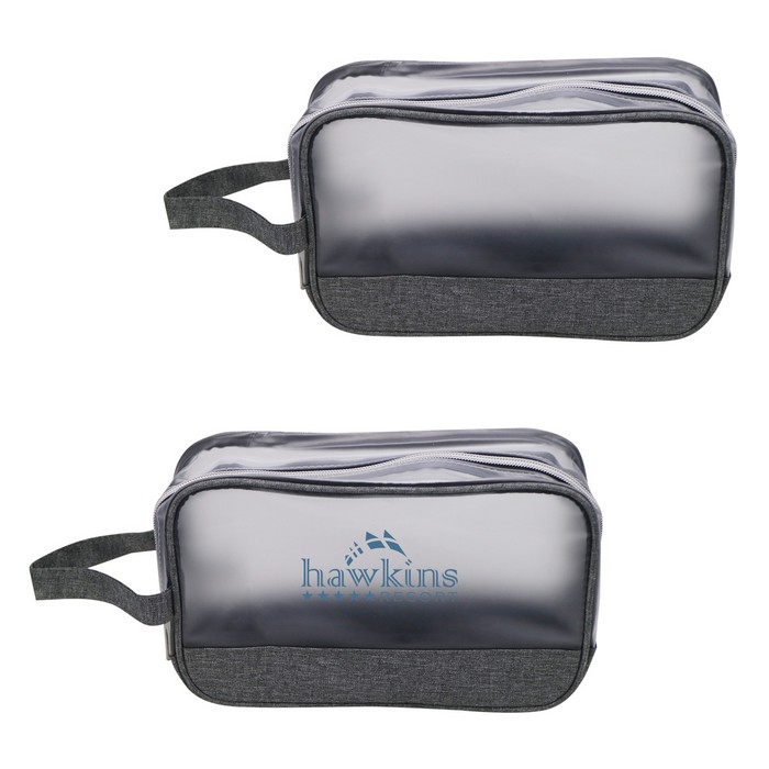 JH3872 Heathered Frost Toiletry Bag With Custom...